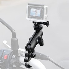 Defne Store Gopro Hero 10/9/8/7/6/5/4 Aksiyon Kameraları ve Daha Fazlası Için Kamera Tutucu Tutucu; 360 ° Gidon Kamera Tutucu, 1/4 Dişli, Moto Bisiklet Gidonu Için