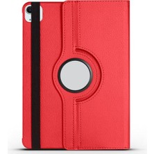Defne Store Apple iPad Pro 11 2024 ile Uyumlu Dönebilen Standlı Kılıf Kırmızı
