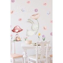 Defne Store Sevimli Tavşan ve Arkadaşları Bahar Temalı Çocuk Odası Sticker Seti