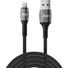 Defne Store 12W 2.4A Usb-A - Lightning Örgülü Hızlı Şarj ve Veri Kablosu 1 Metre, iPhone iPad Uyumlu