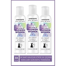 Defne Store Invisible Flower 24 Saat Etkili Kadın Deodorant 150 ml x 3 Adet