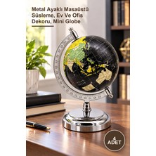 Yenilig 4 Adet Dekoratif Dünya Küre – Metal Ayaklı Masaüstü Süsleme, Ev ve Ofis Dekoru, Mini Globe