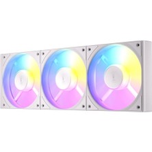 Defne Store C120R Argb White 3X120 mm Pwm Ters Fan, Argb Kontrolcü Uyumlu, 12V, 1.32W, Beyaz Kasa Fanı 3'lü Paket
