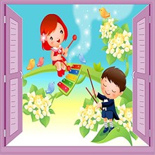 Defne Store Çocuk ve Bebek Odası Pencere Posteri Duvar Kağıdı, Müzisyen