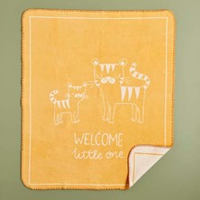 Defne Store Battaniye; Tiger Hayvan Baskılı%60 Pamuk%33 Akrilik%7 Polyester Bebek, Hardal, Bebek (100X120 Cm)