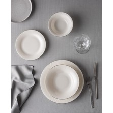 Ms Dormir 6 Kişilik 24 Parça Yemek Takımı Beyaz-Silver
