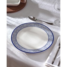 Ms Rêve Bleu Chantal Servis Tabağı - Mavi/beyaz - 25 cm