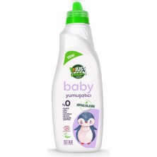 Ms Just Green Organic Bitkisel Bebek Çamaşır Yumuşatıcısı Yenidoğan Için, Kokusuz & Hipoalerjenik Konsantre Yumuşatıcı, 32 Yıkama 1000 ml