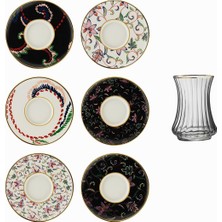 Ms 1453 Desen Yağmuru Optik 12 Parça Altı Kişilik Çay Seti 110 ml