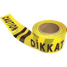 Defne Store Bant Evi Dikkat Caution Ikaz Bandı Emniyet Şeridi 75MMX250M Sarı Siyah Ikaz Şeridi Caution