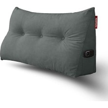 Defne Store Gri 120 cm Yatak Başı Sırt ve Bel Destek Yastığı