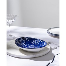 Ms Reve Bleu Vista Tabak - 19 cm - Mavi/beyaz