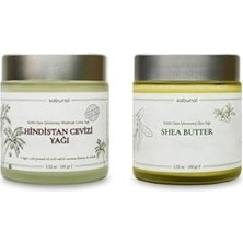 Defne Store Hindistan Cevizi Yağı ve Shea Yağı Bakım Seti, Soğuk Sıkım, Ham, Işlenmemiş, Katkısız Doğal Yağ