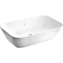 Ms Geo 7425B003-0012 Dikdörtgen Çanak Lavabo, 60 Cm, Beyaz