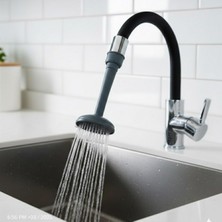 Ms Esnek Hortumlu Musluk Ucu Duş Başlığı – 360° Ayarlanabilir, Yüksek Basınçlı Su Tasarruflu Musluk Aparatı, Lavabo ve Duş Uyumlu