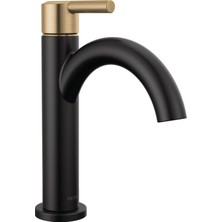 Ms Faucet 15749LF-GZ Delikli Tek Kolu Banyo Bataryası, Standart, Mat Siyah/şampanya Bronz