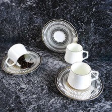 Ms Crown Platin 6 Kişilik Kahve Fincan Takımı 80 ml