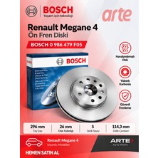 Arte Bosch Renault Megane 4 Ön Fren Diski Takımı | 296 mm | Havalandırmalı | 2 Adet