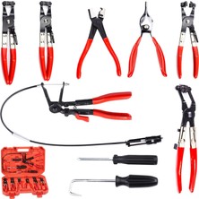 Ms Aee® 9 Parça Hortum Kelepçe Pense Seti, Bowden Kablolu Uzun Erişim Hortum Kelepçesi Pensesi, Araç Motor Su ve Yakıt Hortumu Sökme Takma Tamir Aleti
