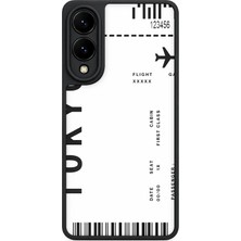 BG AKSESUAR Samsung Galaxy S25 Edge Uyumlu Uçakbileti Desenli Kamera Korumalı Darbelere Dayanıklı Kılıf