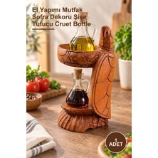 Yenilig 1 Adet Ahşap El Oyması Kaplumbağa Şişelik – El Yapımı Mutfak Sofra Dekoru Şişe Tutucu Cruet Bottle