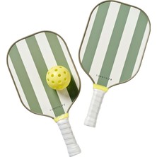 Ms Yeşil Çizgili Pickleball Raket Seti, 2 Raket + 1 Top