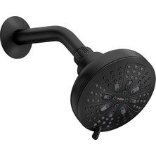 Ms 200W0BL Hydro Energetix Sekiz Fonksiyonlu 12,7 cm Çap Sprey Başlığı Standart, Mat Siyah