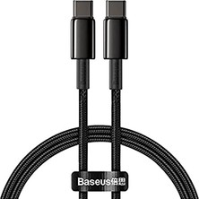 Defne Store Tungsten Altın Hızlı Şarj Veri Kablosu Type-C; Type-C 100W 1m, Siyah Catwj-01
