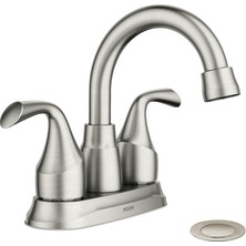 Ms Idora Spot Dirençli Fırçalanmış Nikel Iki Saplı Centerset Banyo Lavabo Bataryası Tahliye Montajlı, 84115SRN