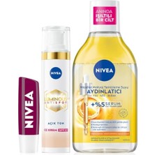 Defne Store LUMINOUS630 cc Yüz Kremi 40 Ml, Aydınlatıcı Micellar Makyaj Temizleme Suyu 400 Ml, Dudak Bakım Kremi