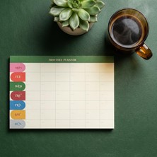 Ms Paperto. Tarihsiz A4 Aylık Masa Planlayıcı – 80 Yaprak | 110GR. Ivory | Minimal Tasarım | Ofis & Ev Için Aylık Takip (Ingilizce)