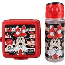 Defne Store Lisanslı Beslenme Kabı ve Tritan Matara 500 ml Beslenme Seti, Kırmızı