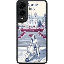 BG AKSESUAR Samsung Galaxy S25 Edge Uyumlu Rome Desenli Kamera Korumalı Darbelere Dayanıklı Kılıf