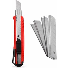 Ms Mini Falçata Seti 9mm Maket Bıçağı + 10 Adet Yedek Bıçak Küçük Boy Kesici Falçata Hassas Kesim Karton Kağıt Plastik Kesme Bıçağı (Asorti Renk)