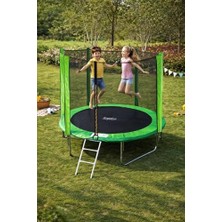 Defne Store 244 cm Bahçe Tipi Çocuk Trambolini; Fileli Güvenlik Ağlı, Yeşil