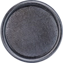 Ms Osmanlı Tarzı Yuvarlak Dövme Metal Servis Tepsisi – 30 Cm, 357 G, 5 Renk Seçeneği (Antik Siyah)