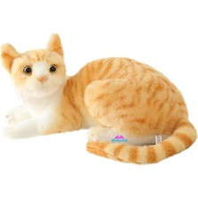 Ms Hediyecik Gerçek Görünümlü Peluş Kedi Sarı Tekir 40 Cm, Sarı