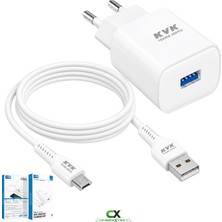 KVK Teknik Servis Micro-Usb 3.4A 18W Şarj Seti – Adaptör ve 1 Metre Kablo
