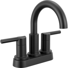 Ms Nicoli Centerset Banyo Bataryası, Mat Siyah 2 Saplı Banyo Bataryası, 3 Delikli Delta Banyo Lavabo Bataryası, Mat Siyah 25749LF-BL