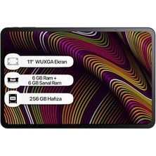 Defne Store Bilgisayar, Tab 11 Gen2,11 Inç Wuxga Ekran, 6gb Ram + 6gb Sanal Ram, 256GB Hafıza, Tablet