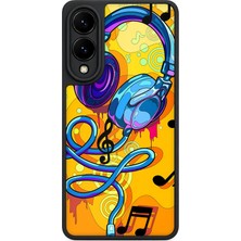 BG AKSESUAR Samsung Galaxy S25 Edge Uyumlu Müzik Desenli Kamera Korumalı Darbelere Dayanıklı Kılıf