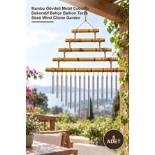 Yenilig 5 Adet Rüzgar Çanı – Bambu Gövdeli Metal Çubuklu Dekoratif Bahçe Balkon Teras Süsü Wind Chime Garden