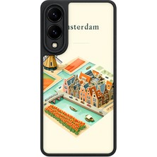 BG AKSESUAR Samsung Galaxy S25 Edge Uyumlu Amsterdam Desenli Kamera Korumalı Darbelere Dayanıklı Kılıf