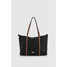 Sargınlar Vicenza Paraşüt Kumaş Şeritli Shopper Çanta Taba