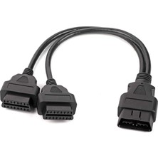 Ms Y-Kablo Obd Obd2 Uzatma Kablosu, Araba 16 Pin Obd2 Obdıı Erkek - Çift Dişi Y-Splitter Adaptör Uzatma Kablosu Obd-Iı Teşhis Aracı Motor Sistemi Teşhis Araçları