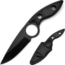 Ms 3CR14MOV Kılıflı Paslanmaz Çelik Parmak Delikli Outdoor Kamp Bıçağı – 17.5 cm Kompakt Gövde