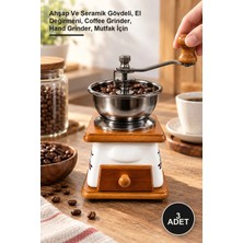 Yenilig 3 Adet Manuel Kahve Değirmeni – Ahşap ve Seramik Gövdeli, El Değirmeni, Coffee Grinder, Hand Grinder, Mutfak Için