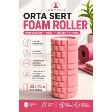Defne Store Sunyoga Foam Roller Masaj Rulosu; Yoga, Pilates, Fitness ve Fizyoterapi Için Eva Köpük Masaj Aleti (33X14 Cm) (Pudra Pembe)