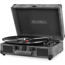 Ms ST14012 Retro Pikap - Bluetooth ve Şarj Özellikli - Özel Dış Kaplama - Tüm Plakları Çalabilme (Siyah/gri Deri)