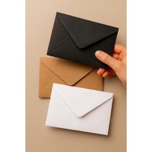 Defne Store Küçük Zarf Seti, 7x9 Cm, Kraft-Krem-Siyah, 15 Adet